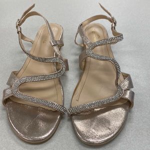 Dream Paris Gold and Rhinestone Sandals